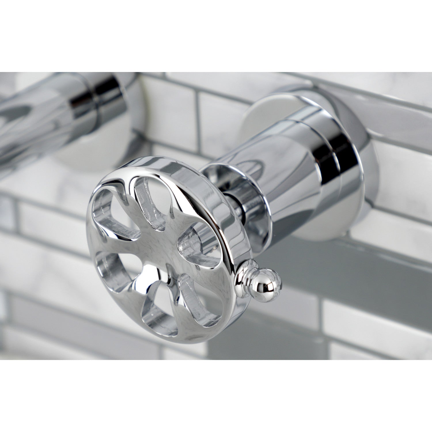 Kingston Sona KS8121RX - Belknap Double-Handle 3-Hole Wall Mount Bathroom Faucet, Polished Chrome — thumbnail 2